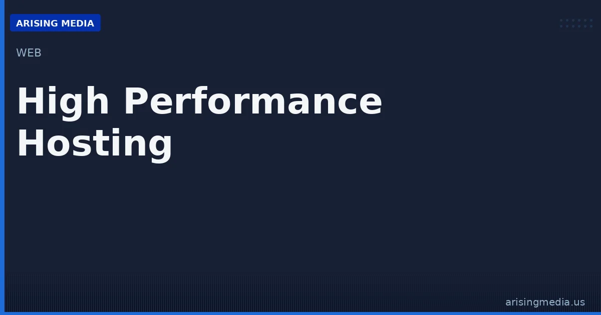 High Performance Hosting Services