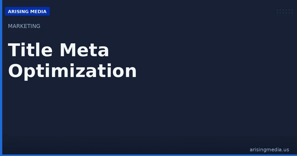 Title Meta Optimization Services